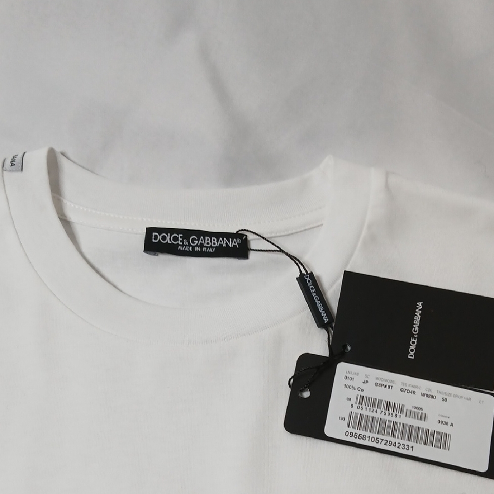 Dolce & Gabbana White Short Sleeve Tee with Graphic Design - Picture 3 of 5